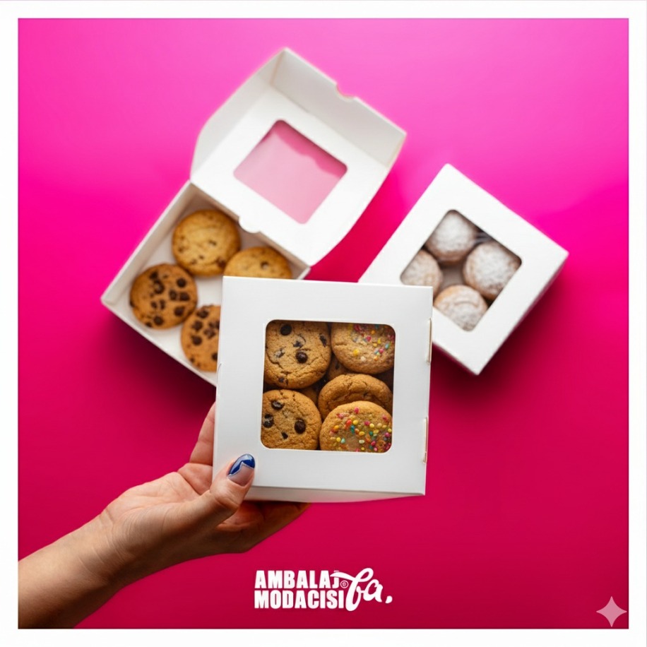 COOKİE BOX 25 ADET BEYAZ ( 13X13X6 CM ) | AMBALAJ MODACISI