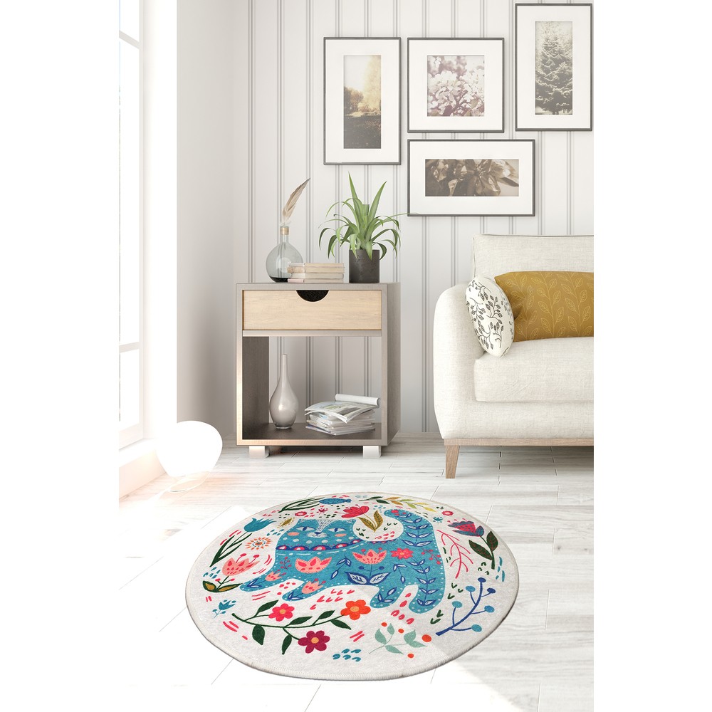 Antdecor Round Area Rug Design Cats  3'4" - 100cm