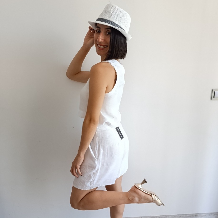 Beyaz Bianca Şort Takım