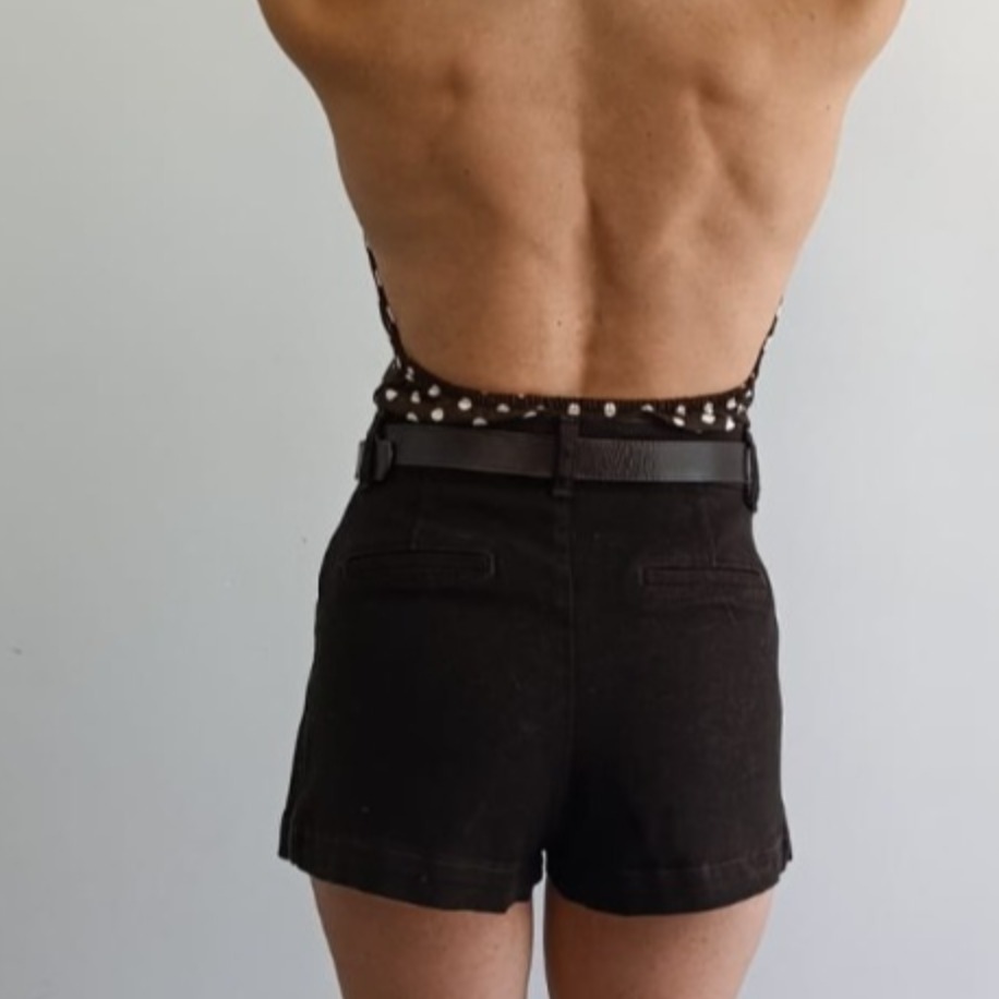 Pileli Denim Şort Etek
