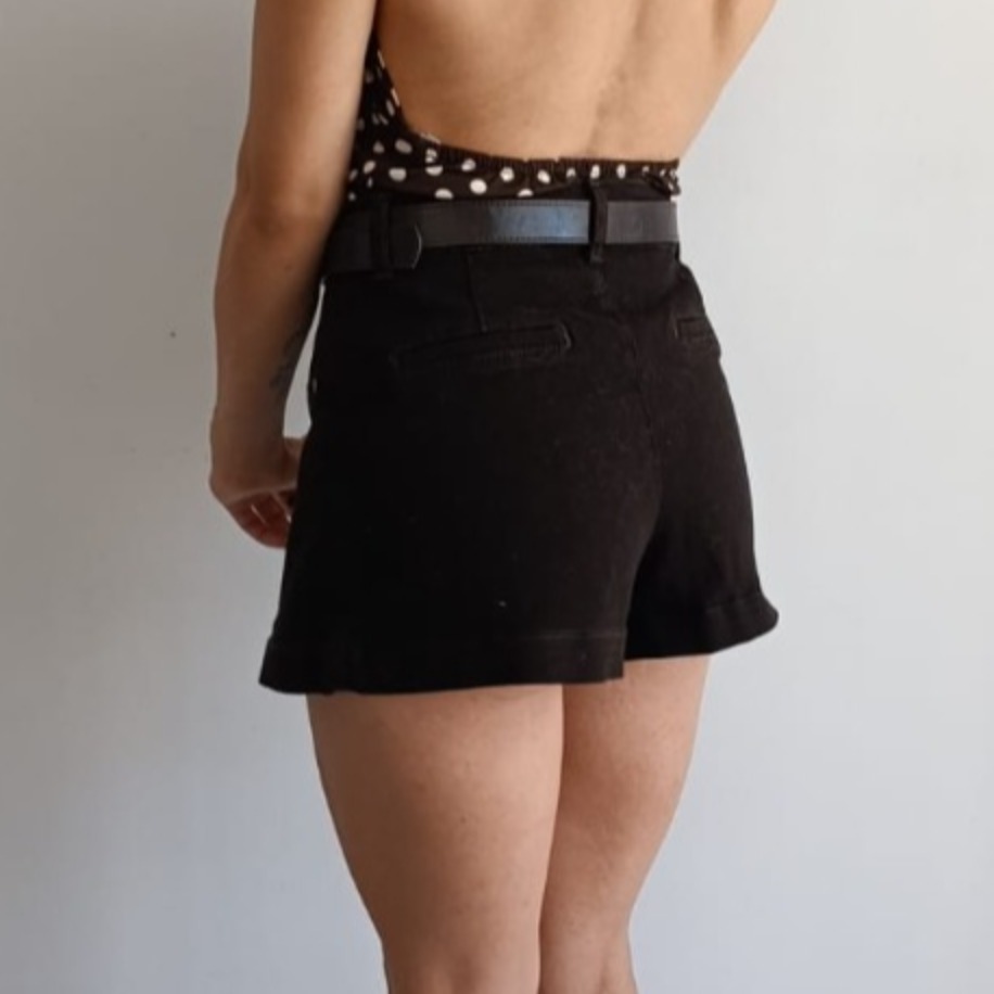 Pileli Denim Şort Etek