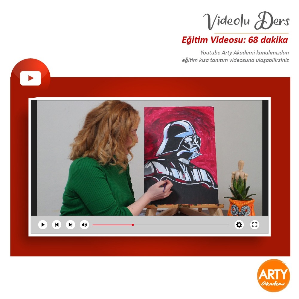 Darth Vader  - Arty Resim Eğitim Seti / Videolu Ders