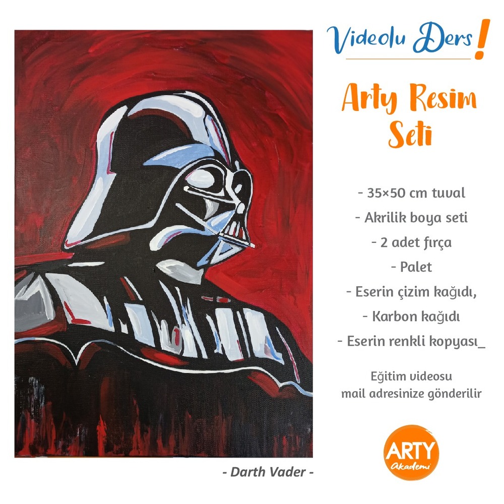 Darth Vader  - Arty Resim Eğitim Seti / Videolu Ders