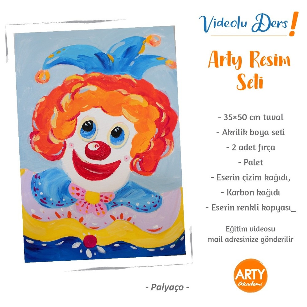 Palyaço - Arty Resim Eğitim Seti / Çocuk  / Videolu