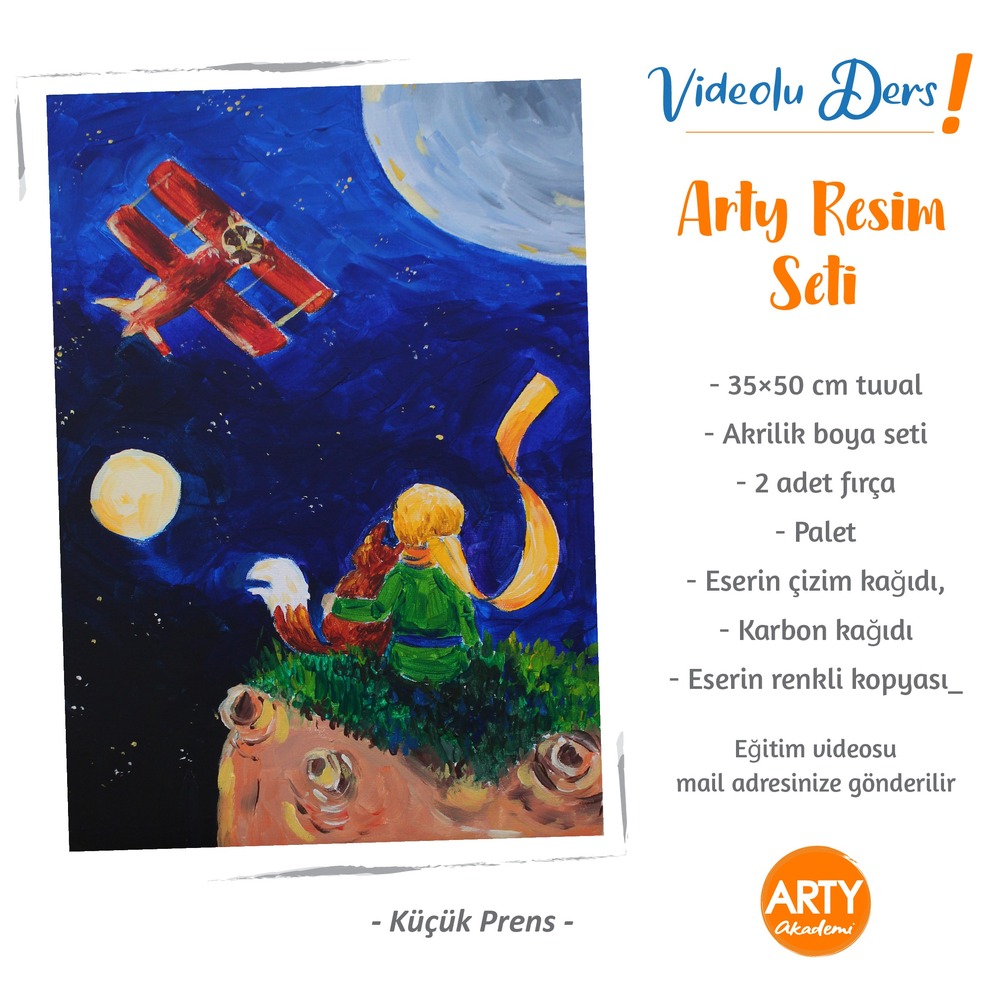 Küçük Prens -Arty Resim Eğitim Seti  / Videolu