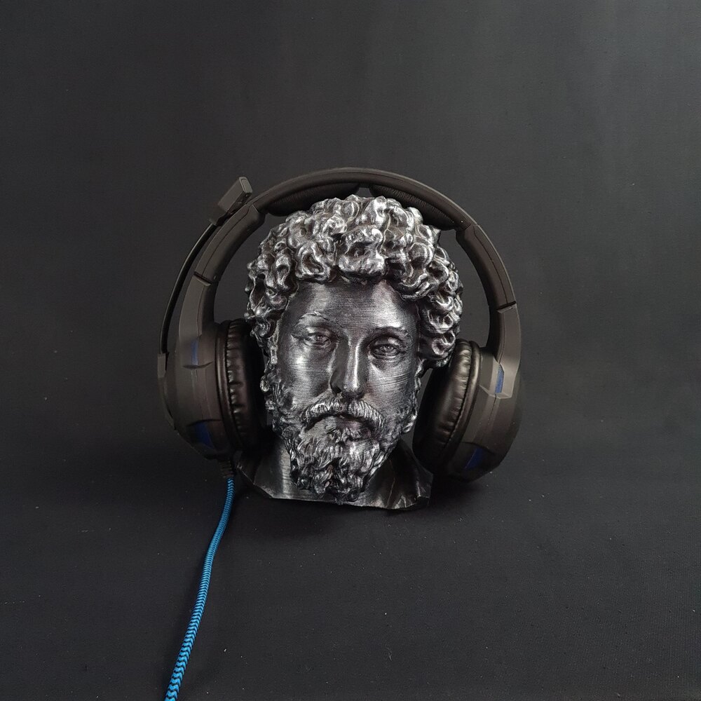 Marcus Aurelius kulaklık tutucu büst figür | ASH 3D TASARIM
