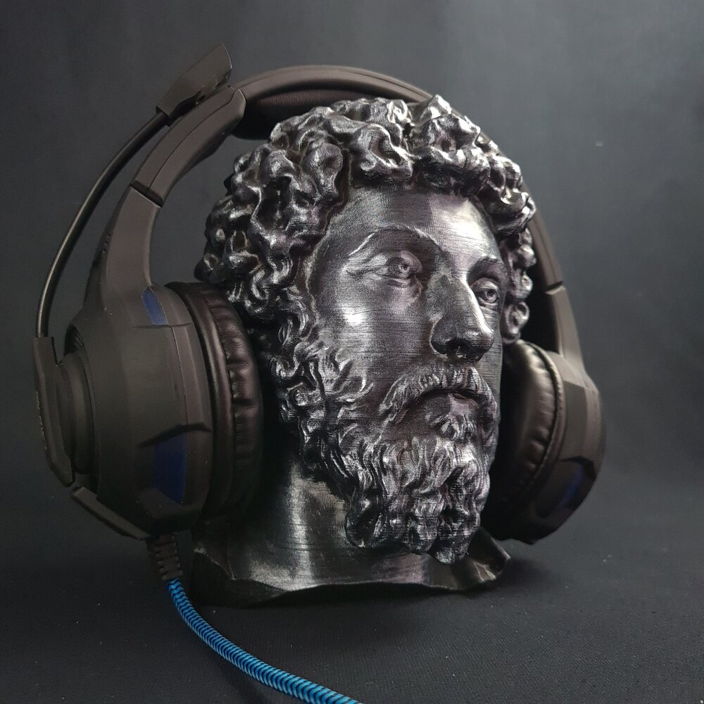 Marcus Aurelius kulaklık tutucu büst figür | ASH 3D TASARIM