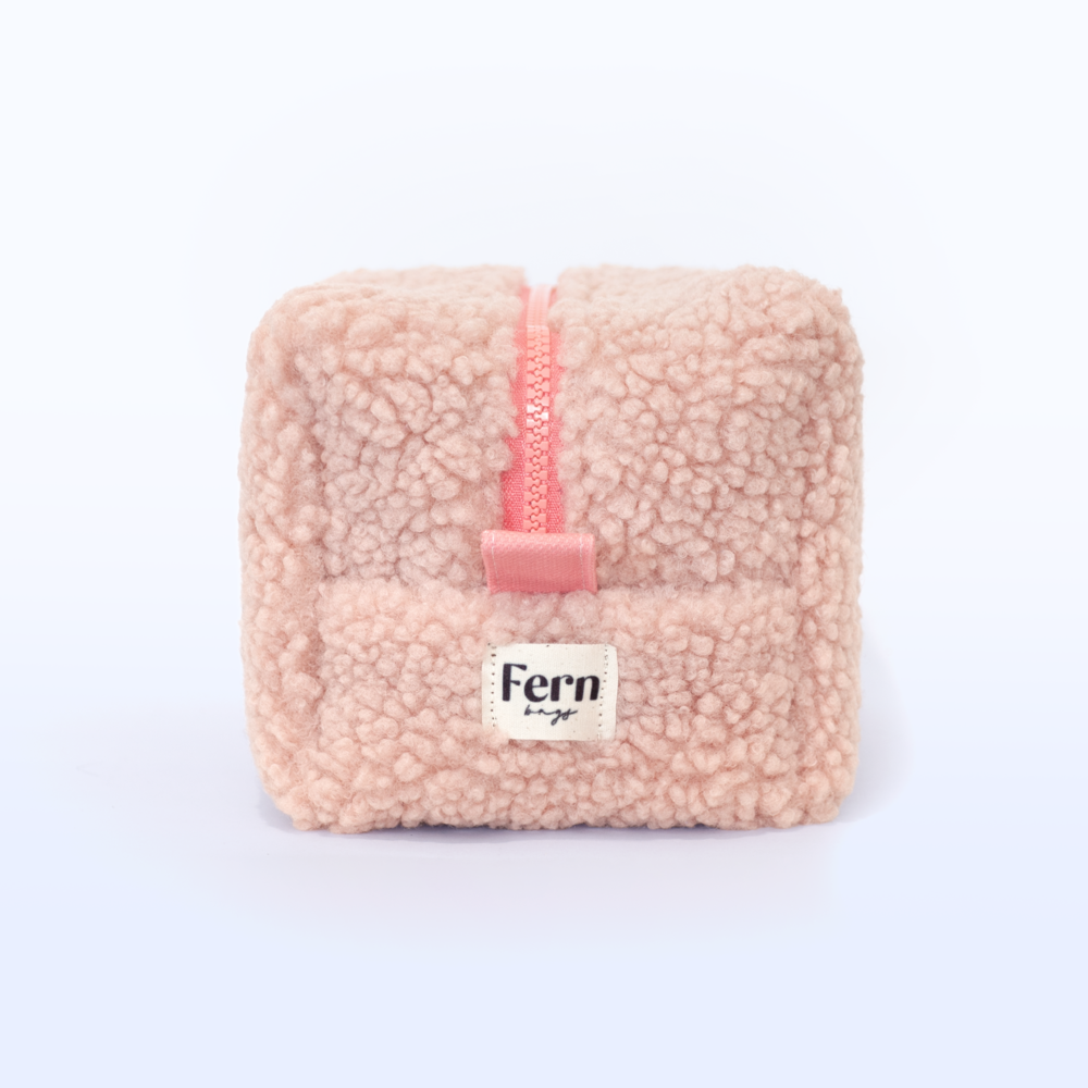 Ayıcık Anahtarlık Hediyeli Bakım Çantası Orta Boy Teddy Pudra Pembe