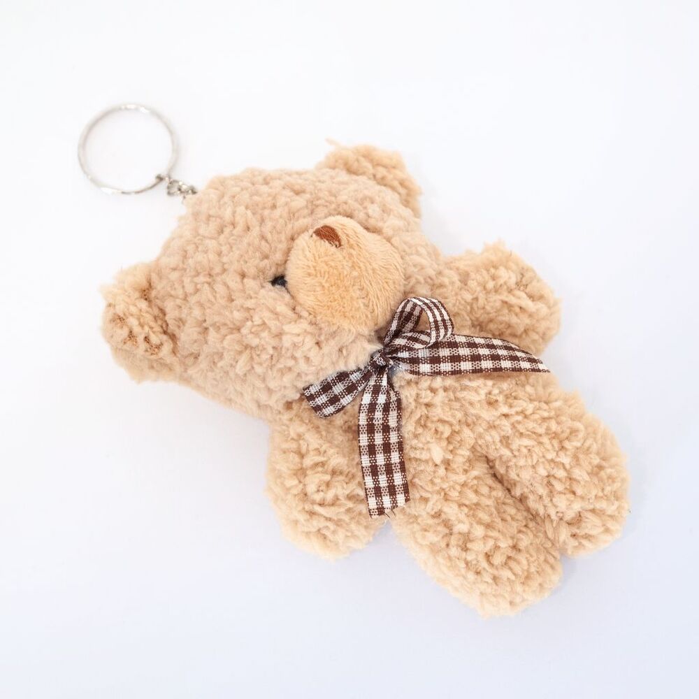 Ayıcık Anahtarlık Hediyeli Bakım Çantası Orta Boy Teddy Pudra Pembe