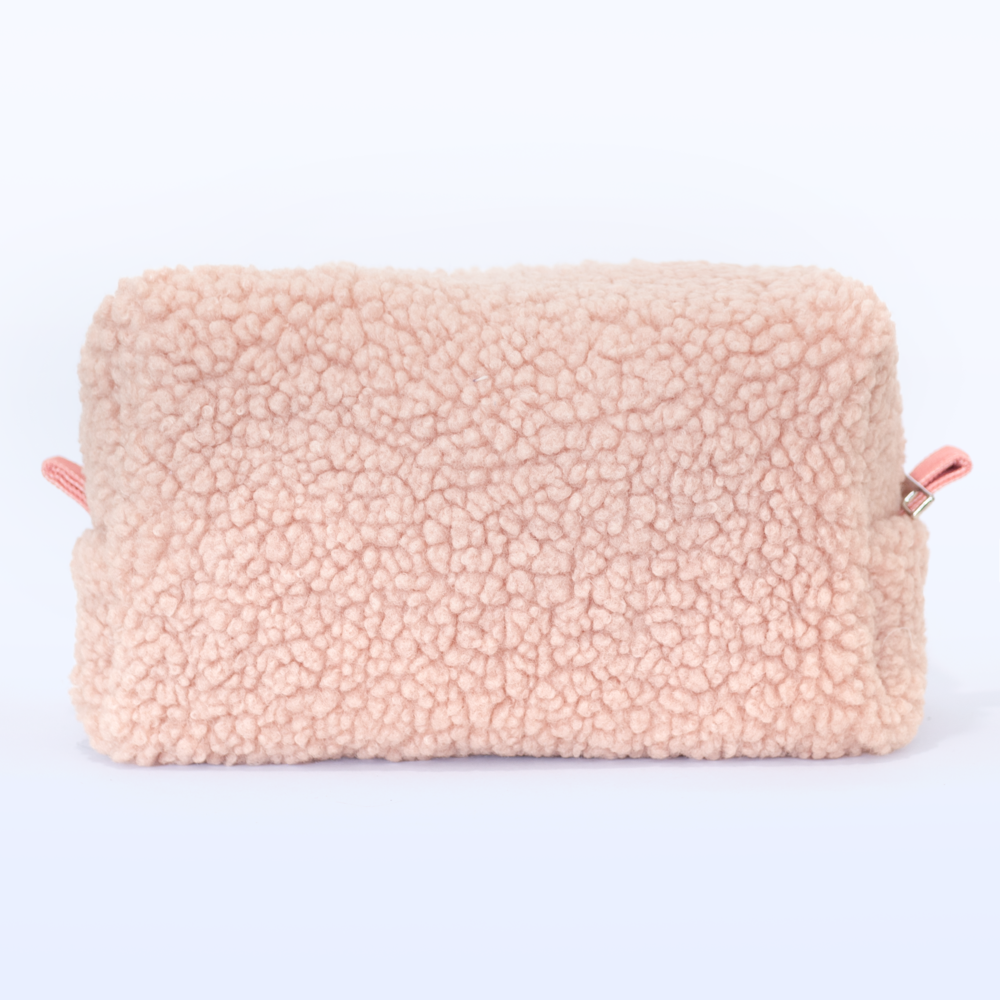 Ayıcık Anahtarlık Hediyeli Bakım Çantası Orta Boy Teddy Pudra Pembe