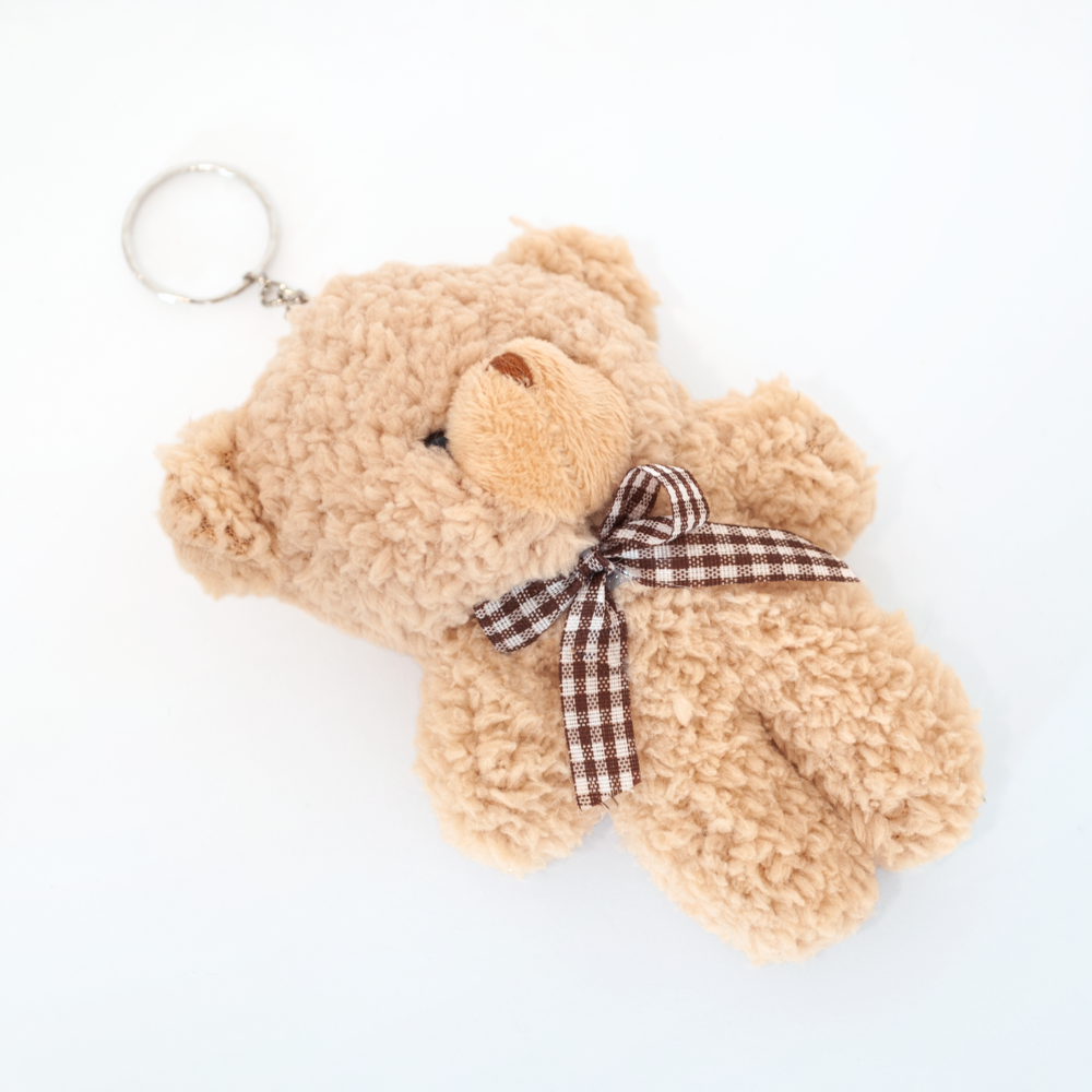 Ayıcık Anahtarlık Hediyeli Bakım Çantası Orta Boy Teddy Açık Kahverengi