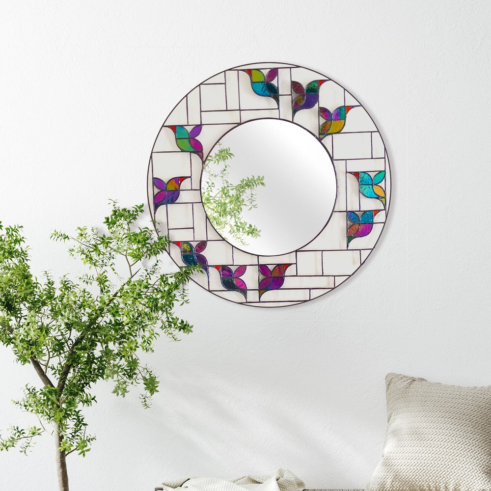 Kuşlu Vitray Ayna