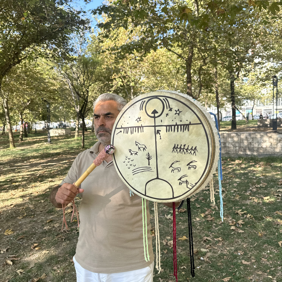 Şaman davulu(32cm)kam davulu kılıfı ve tokmağı ile birlikte | Neyhanem
