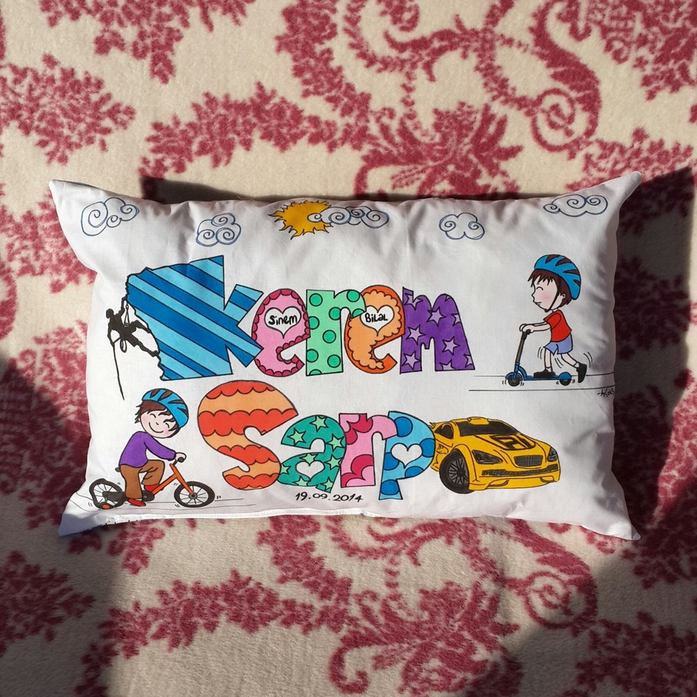 Özel Siparişler İçin Kişiye Özel İsimli Yastık (55x35 cm)