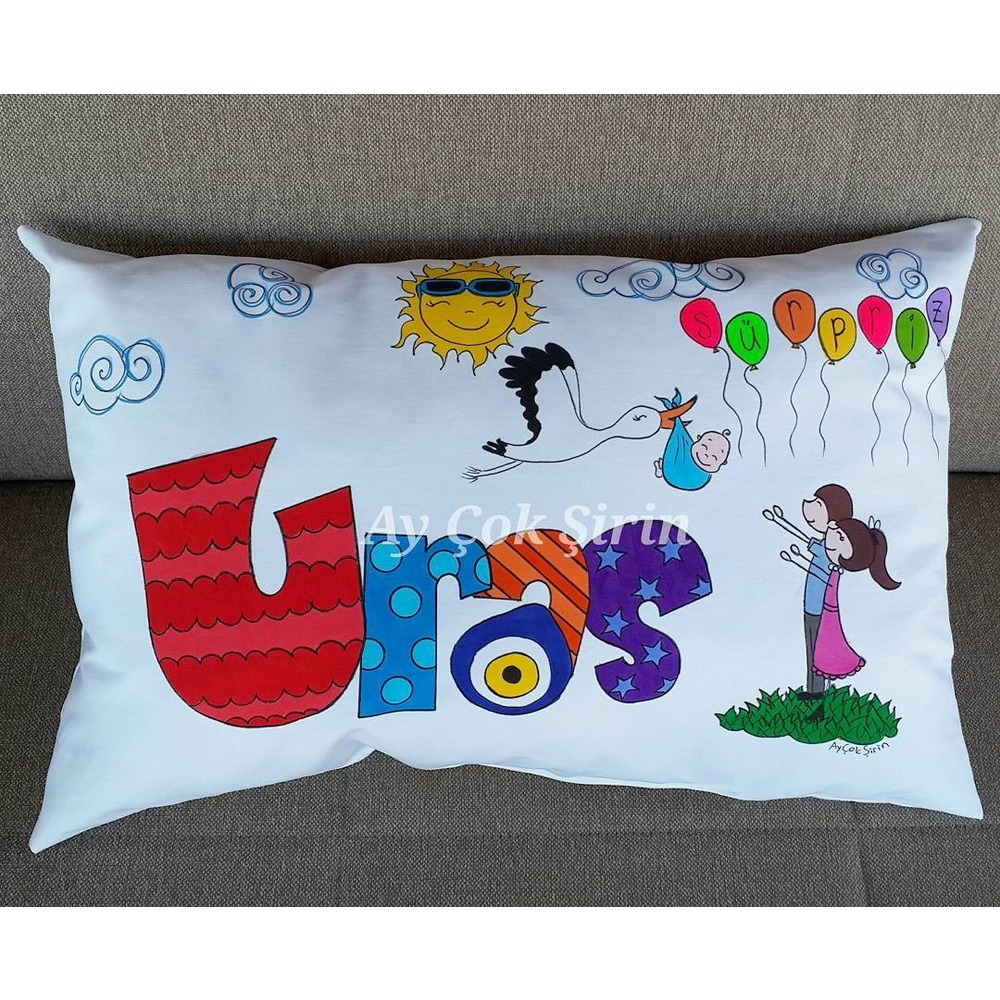 İsimli Bebek Takı Yastığı (55x35 cm)