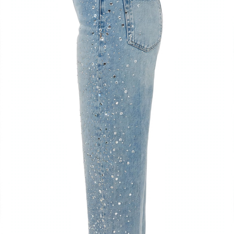Cam Taş Detaylı Baggy Jean