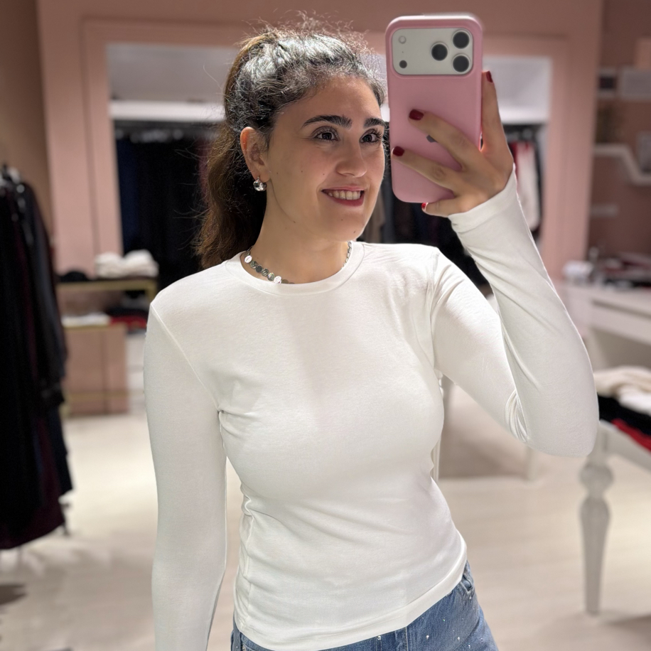 Bisiklet Yaka Parmak Geçmeli Body
