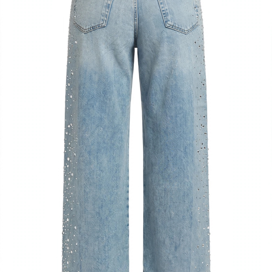 Cam Taş Detaylı Baggy Jean
