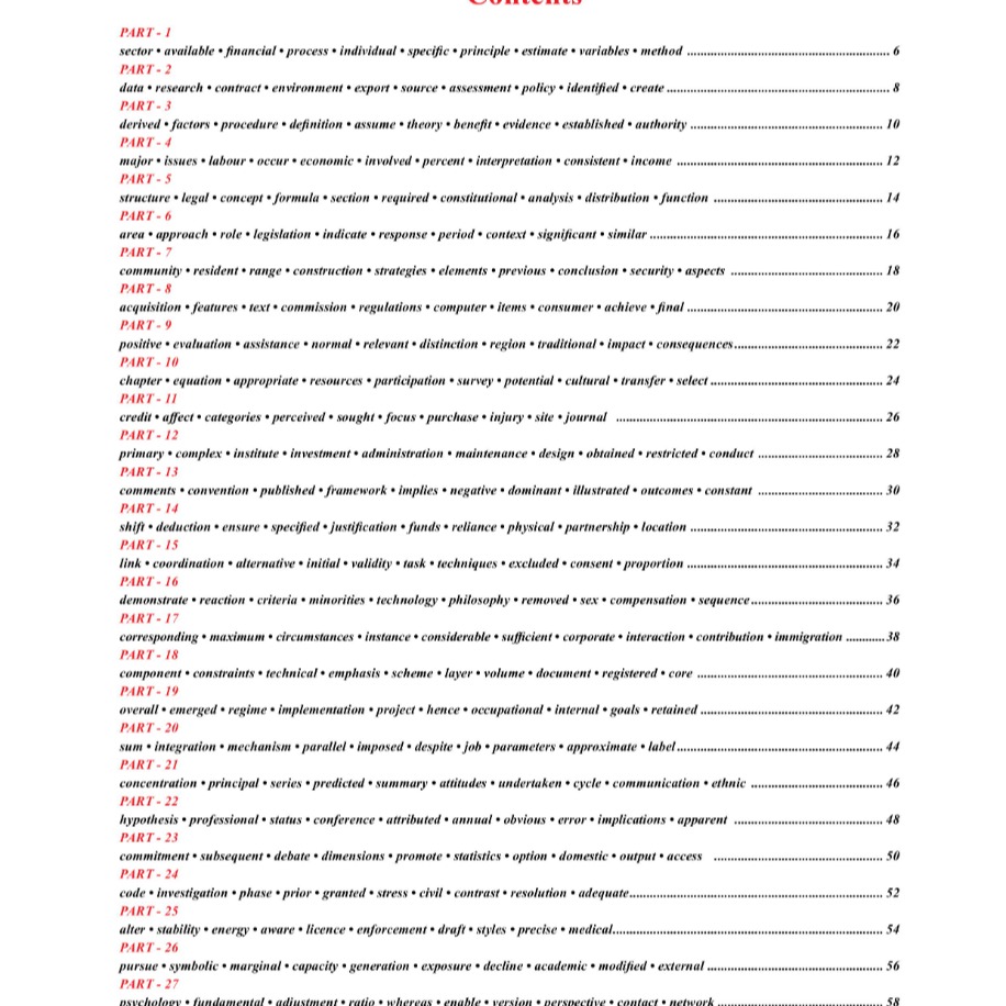 The Academic Word List for TOEFL & IELTS