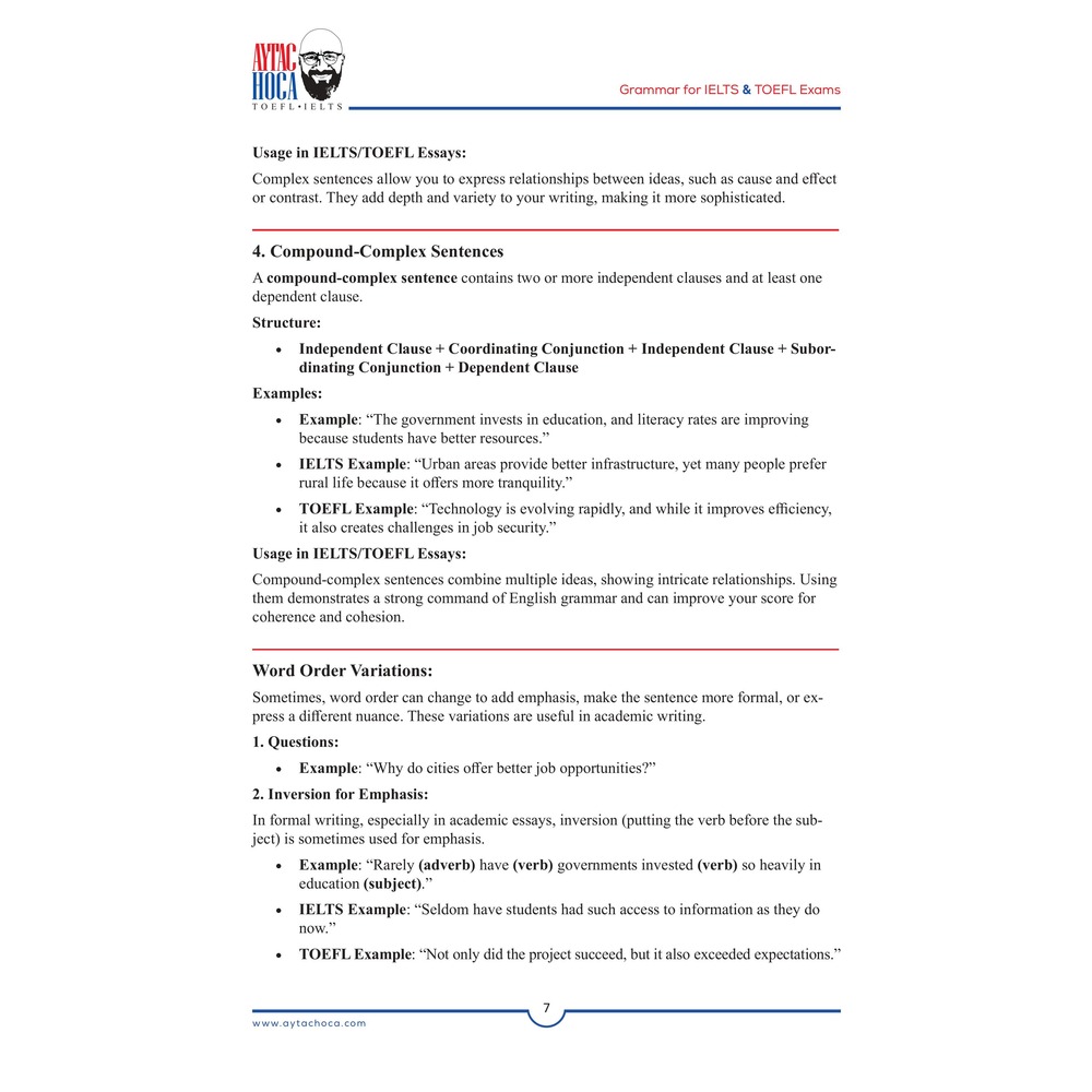 Grammar for IELTS and TOEFL Exams