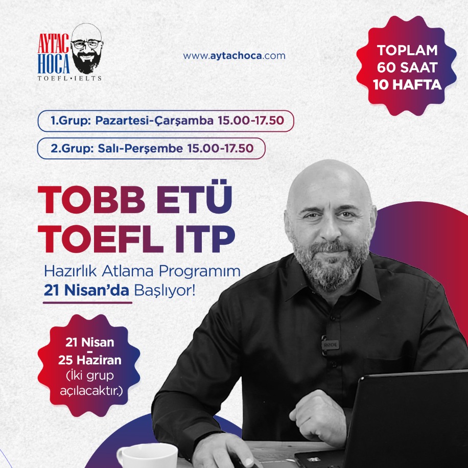 TOBB ETÜ TOEFL ITP Hazırlık Atlama Programı
