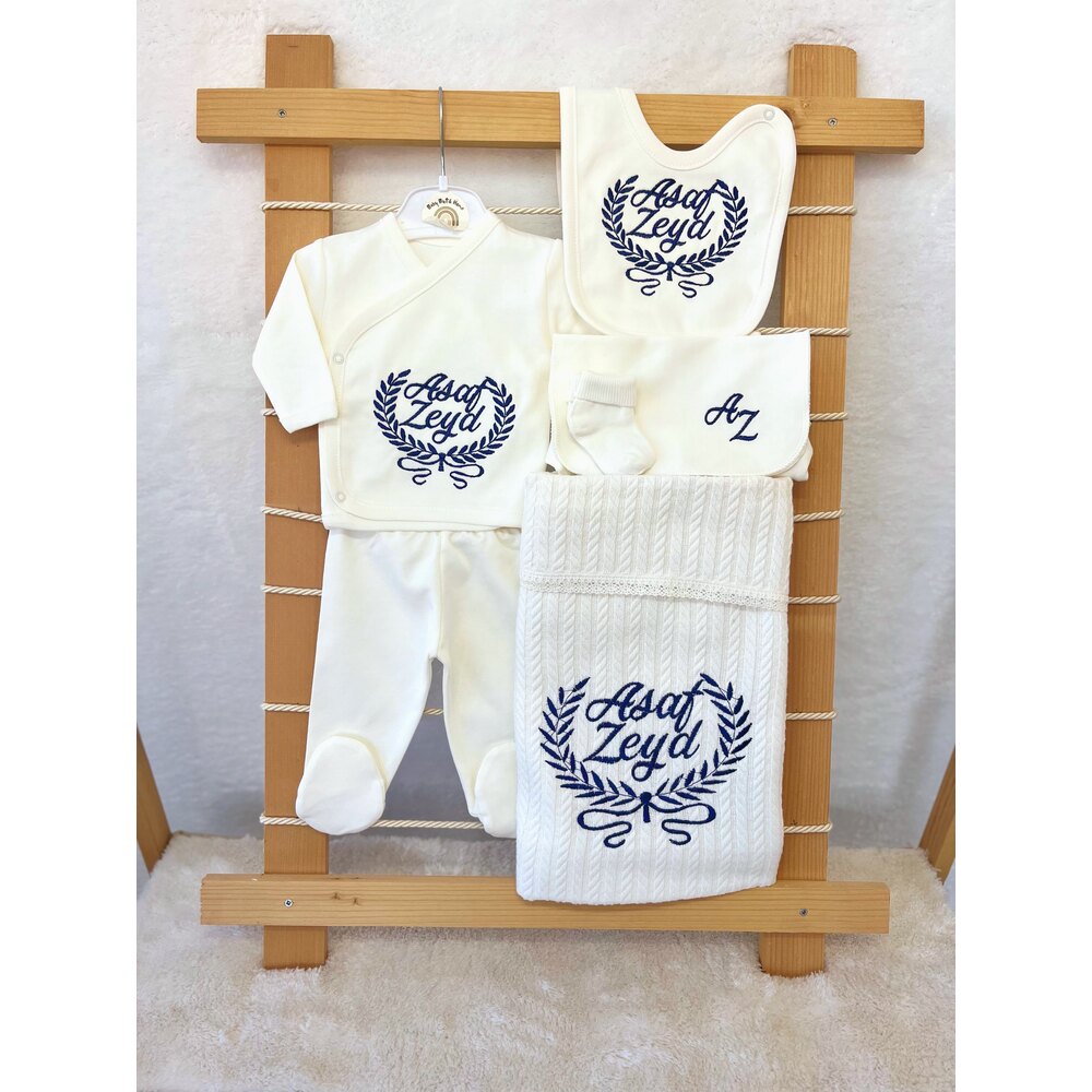 LACİVERT BİYELİ YAKALI 10LU SET 