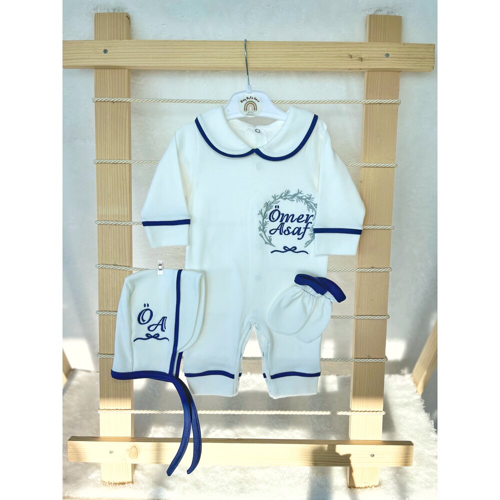 LACİVERT BİYELİ YAKALI 10LU SET 