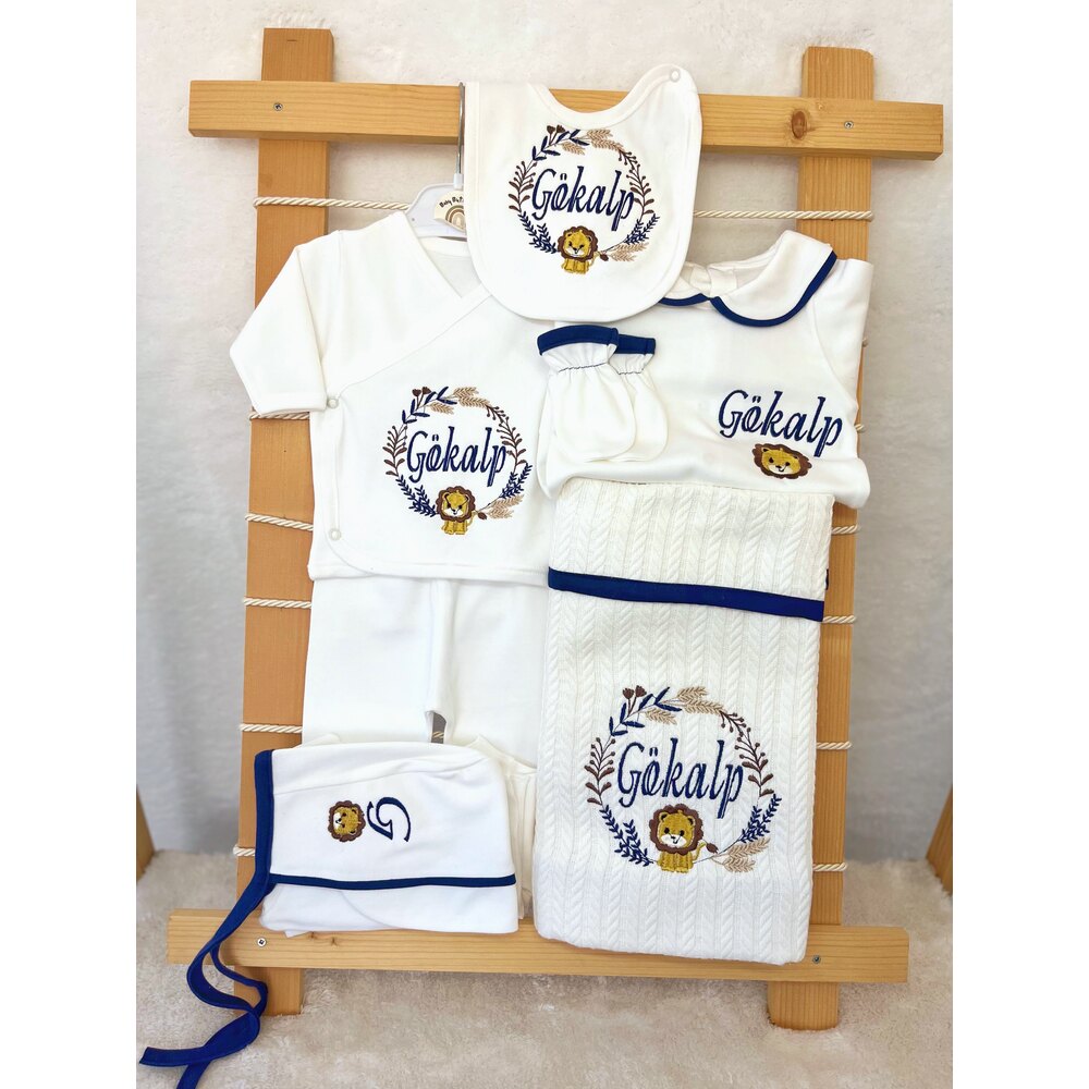 LACİVERT BİYELİ YAKALI 10LU SET 
