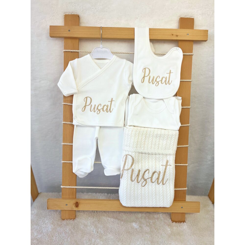 KAHVE BİYELİ YAKALI 10LU SET 