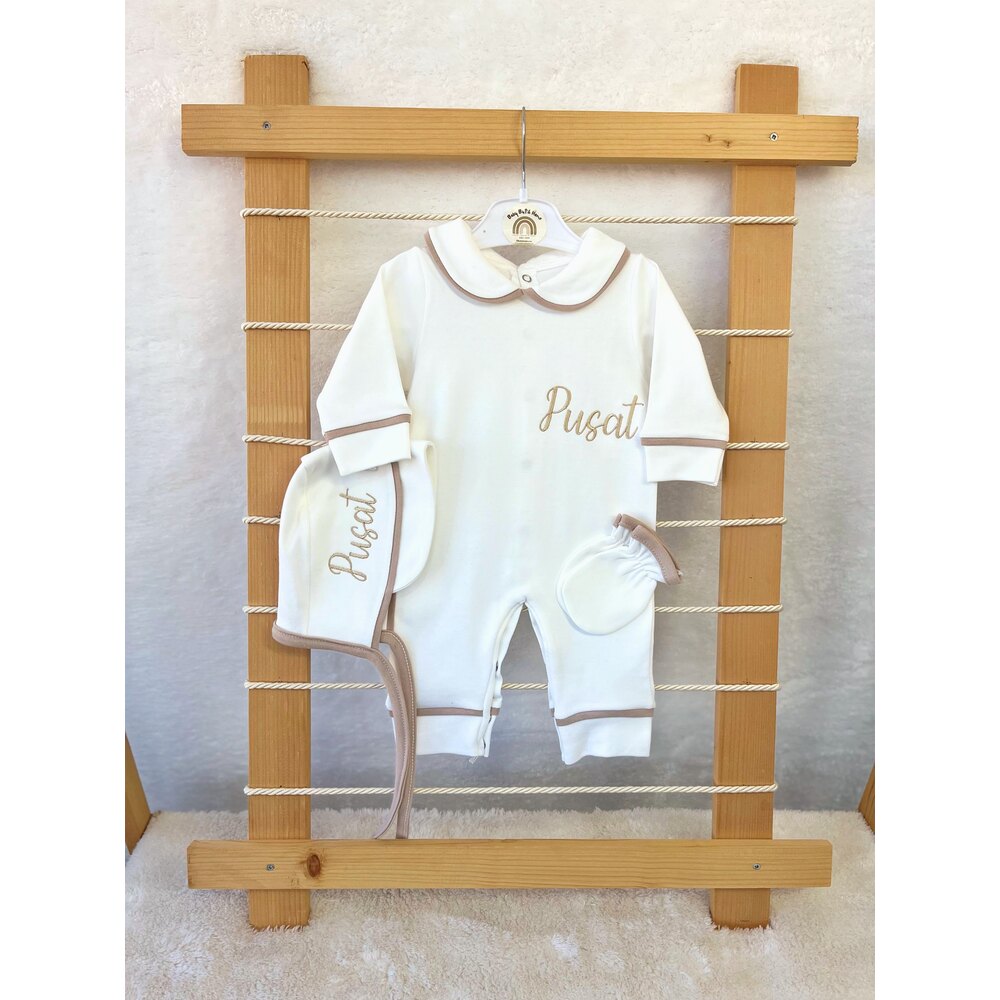 KAHVE BİYELİ YAKALI 10LU SET 
