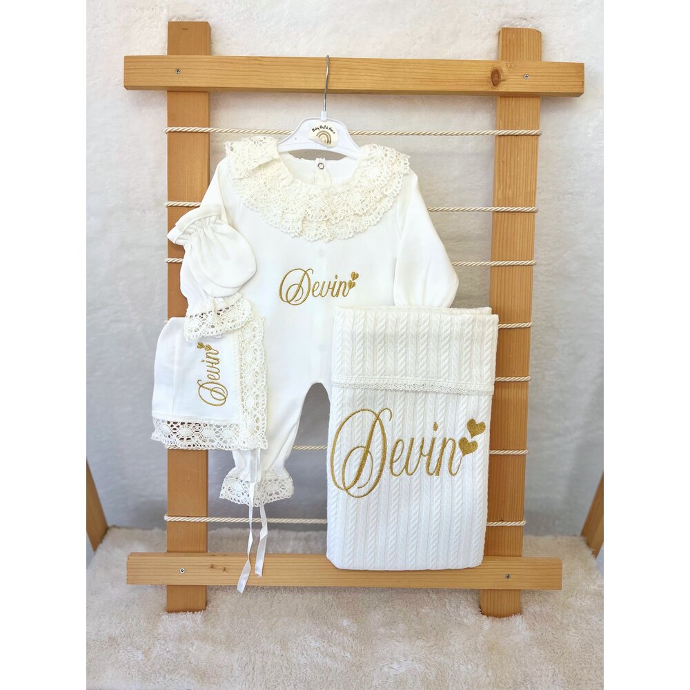 EKRU DANTELLİ 4LÜ SET