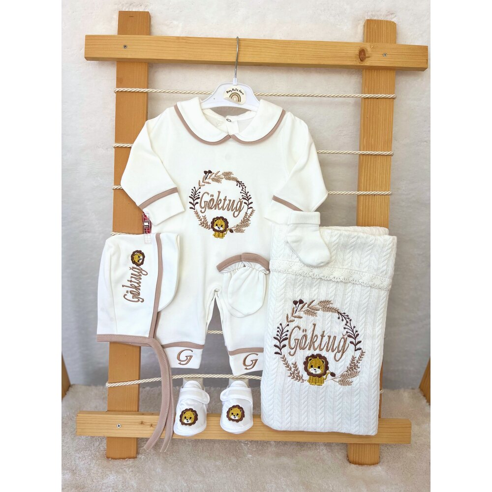 KAHVE BİYELİ YAKALI 4LÜ SET