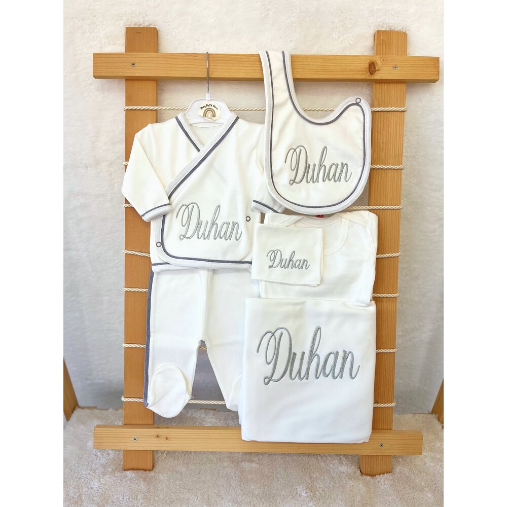 GRİ BİYELİ YAKALI 10LU SET 