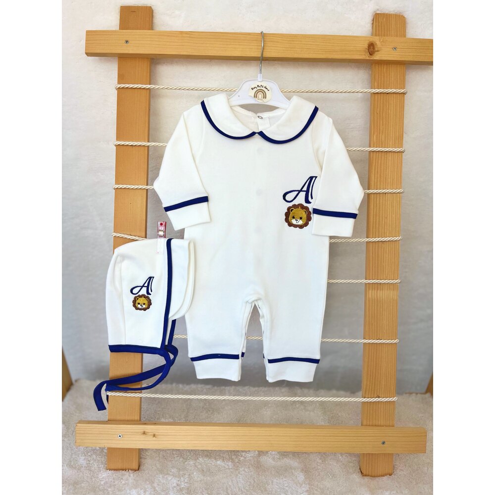 LACİVERT BİYELİ YAKALI 3LÜ SET 