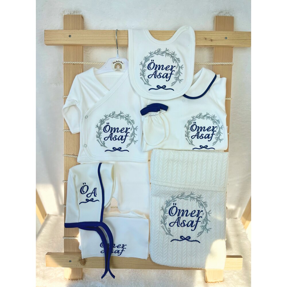 LACİVERT BİYELİ YAKALI 10LU SET 