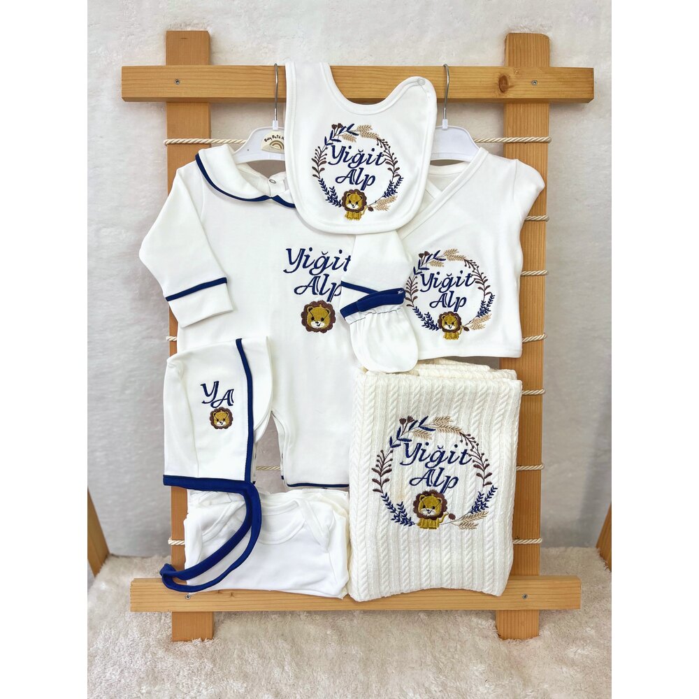 LACİVERT BİYELİ YAKALI 10LU SET 