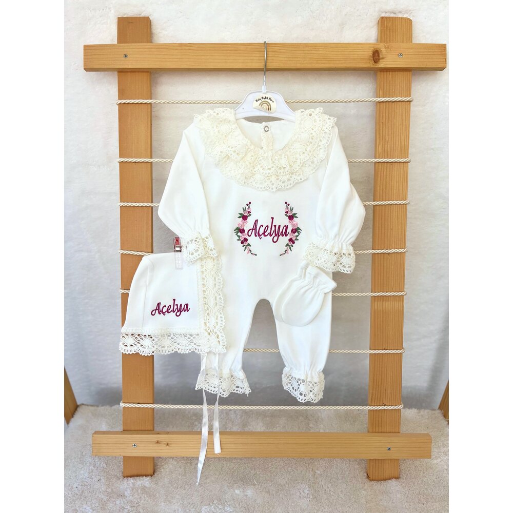 EKRU DANTELLİ 3LÜ SET