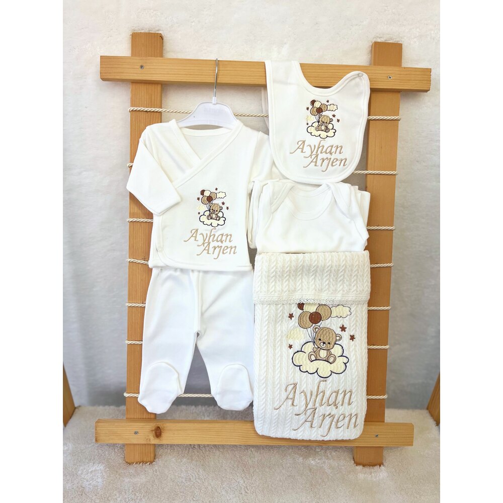 KAHVE BİYELİ YAKALI 10LU SET 