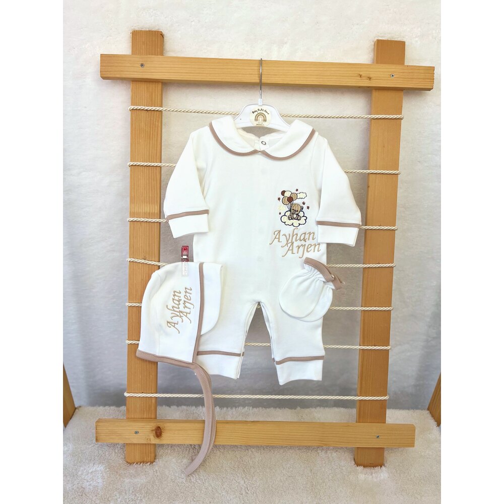 KAHVE BİYELİ YAKALI 10LU SET 