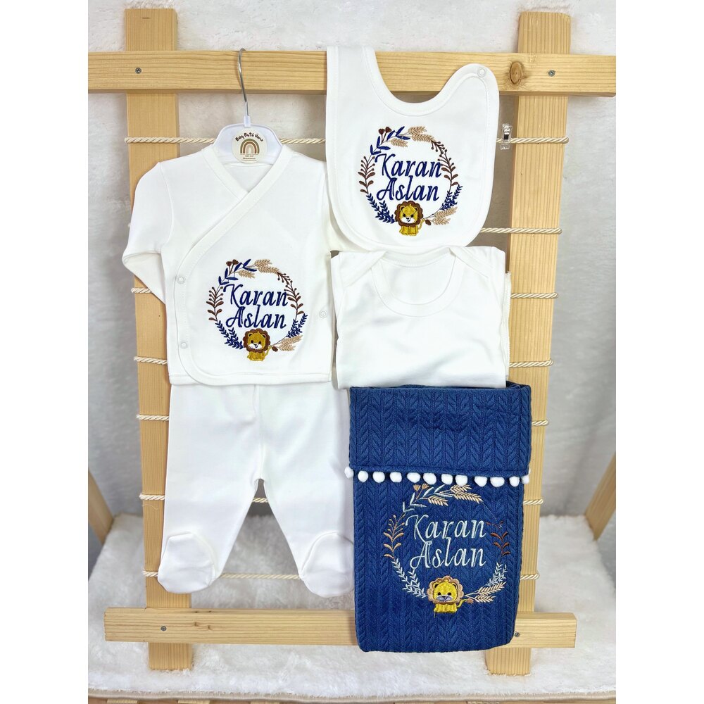 LACİVERT BİYELİ YAKALI 10LU SET 
