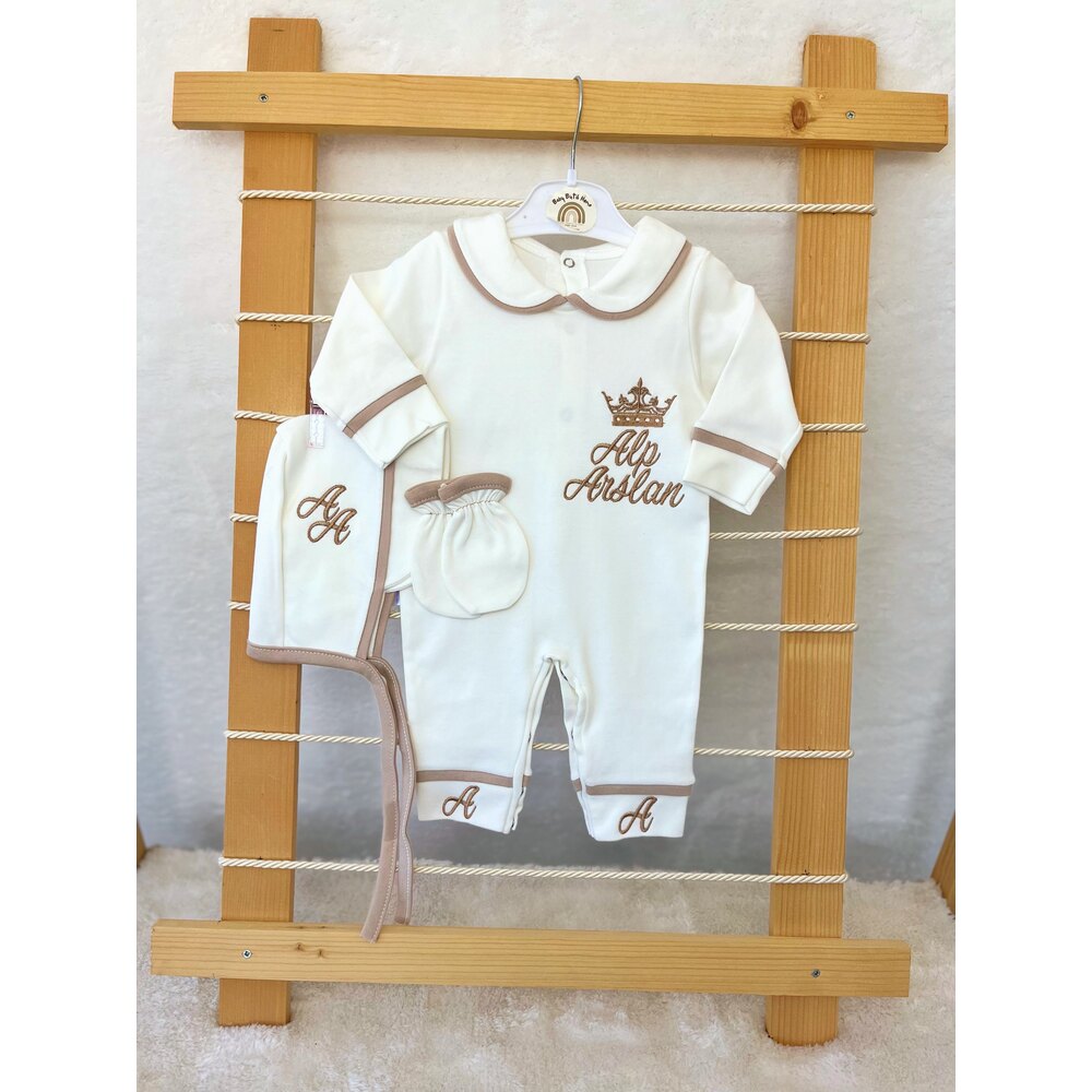 KAHVE BİYELİ YAKALI 10LU SET
