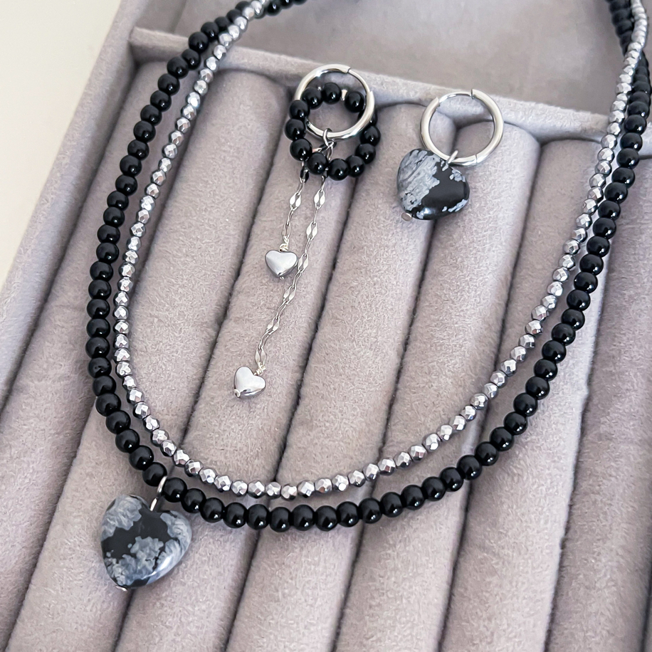 Black Edition Kolye-Küpe Set | Bade Designs Handmade Jewelry