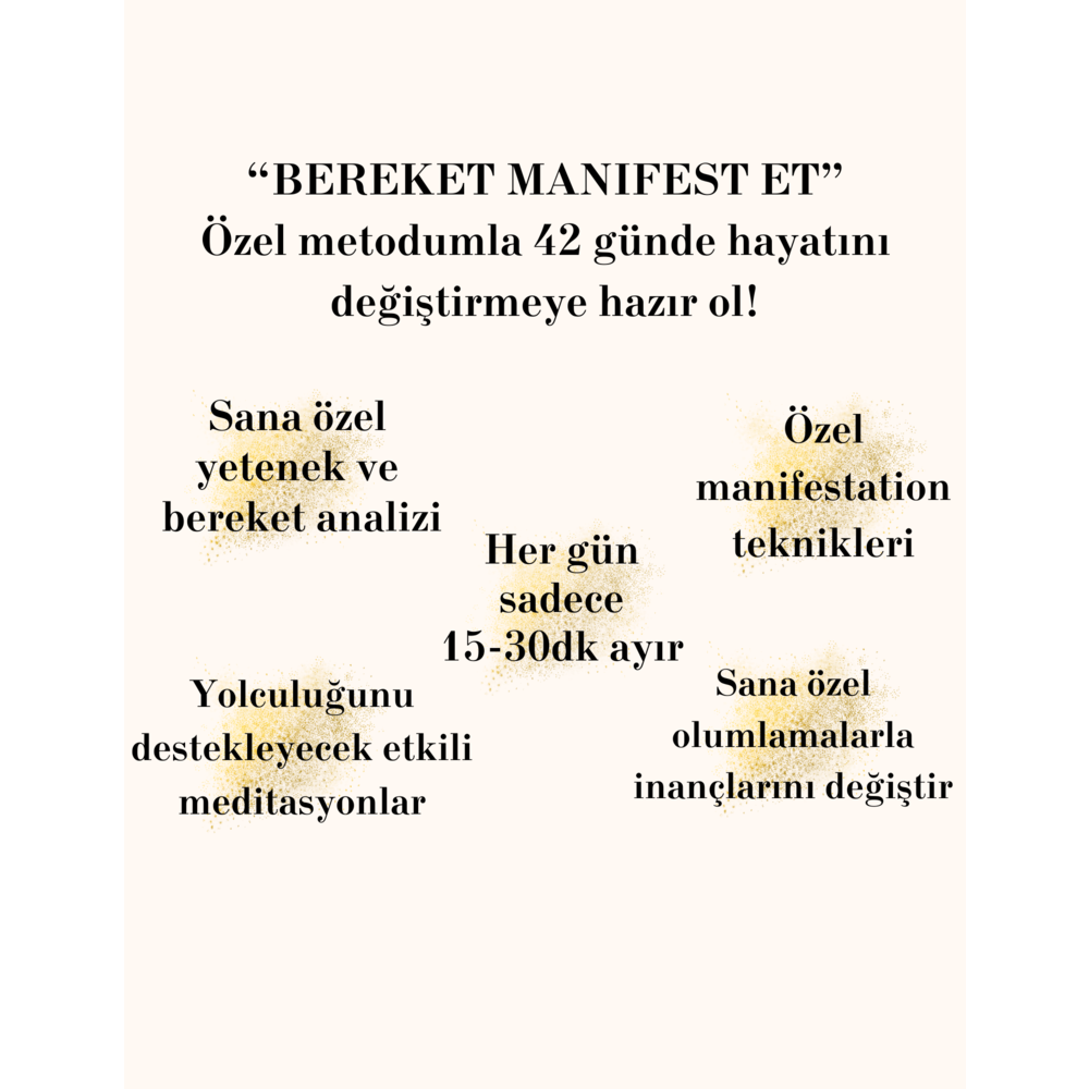 KİŞİSELLEŞTİRİLMİŞ "BEREKET ve AŞK MANIFEST ET" Programı