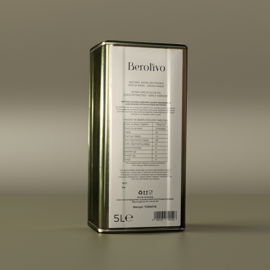 5L Natürel Sızma Zeytinyağı, erken hasat