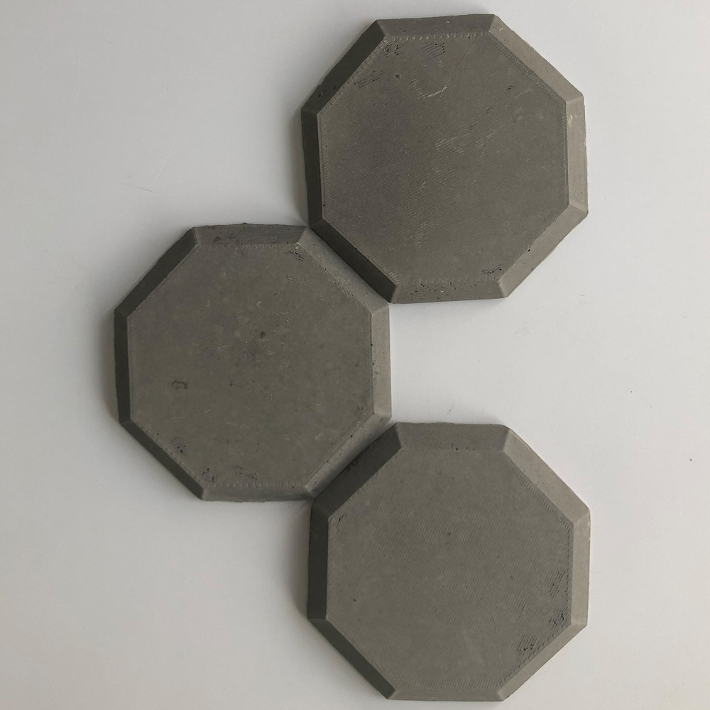 Sekizgen Beton Bardak Altlığı 4'lü Set
