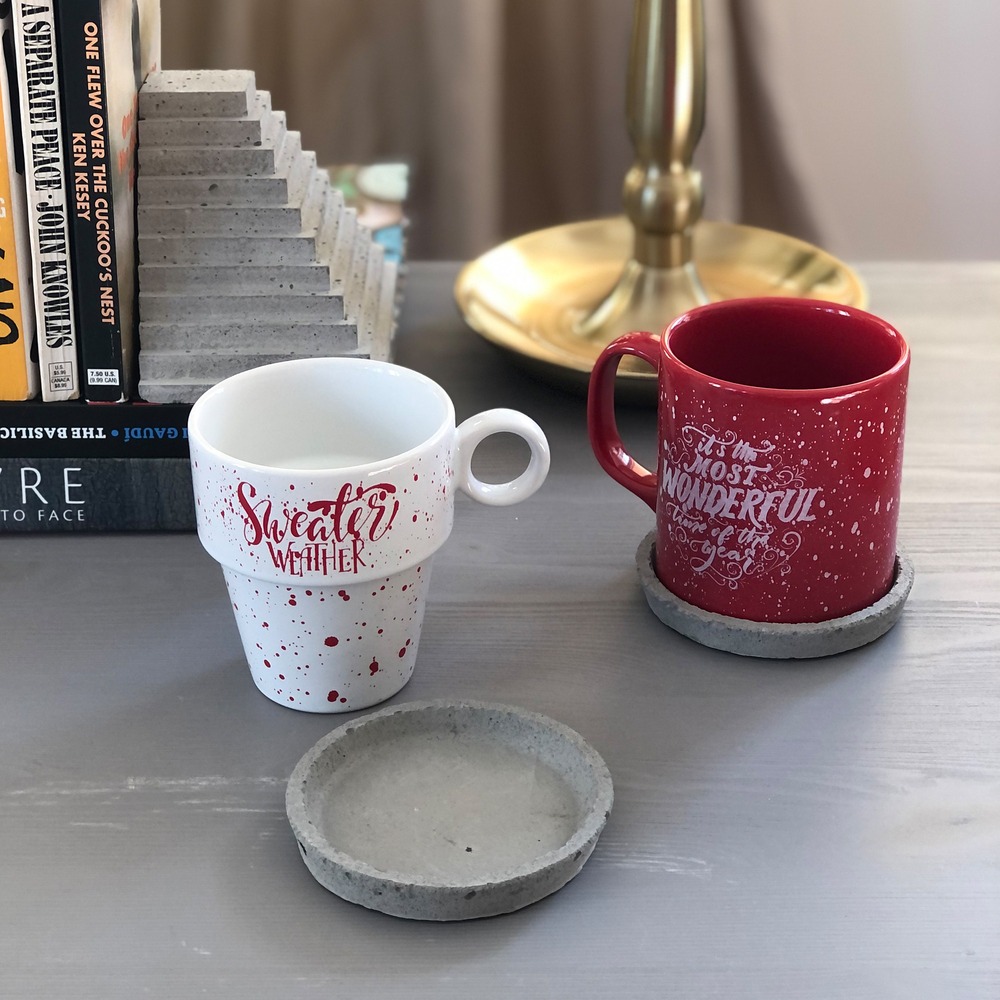 Beton Bardak Altlığı 4'lü Set