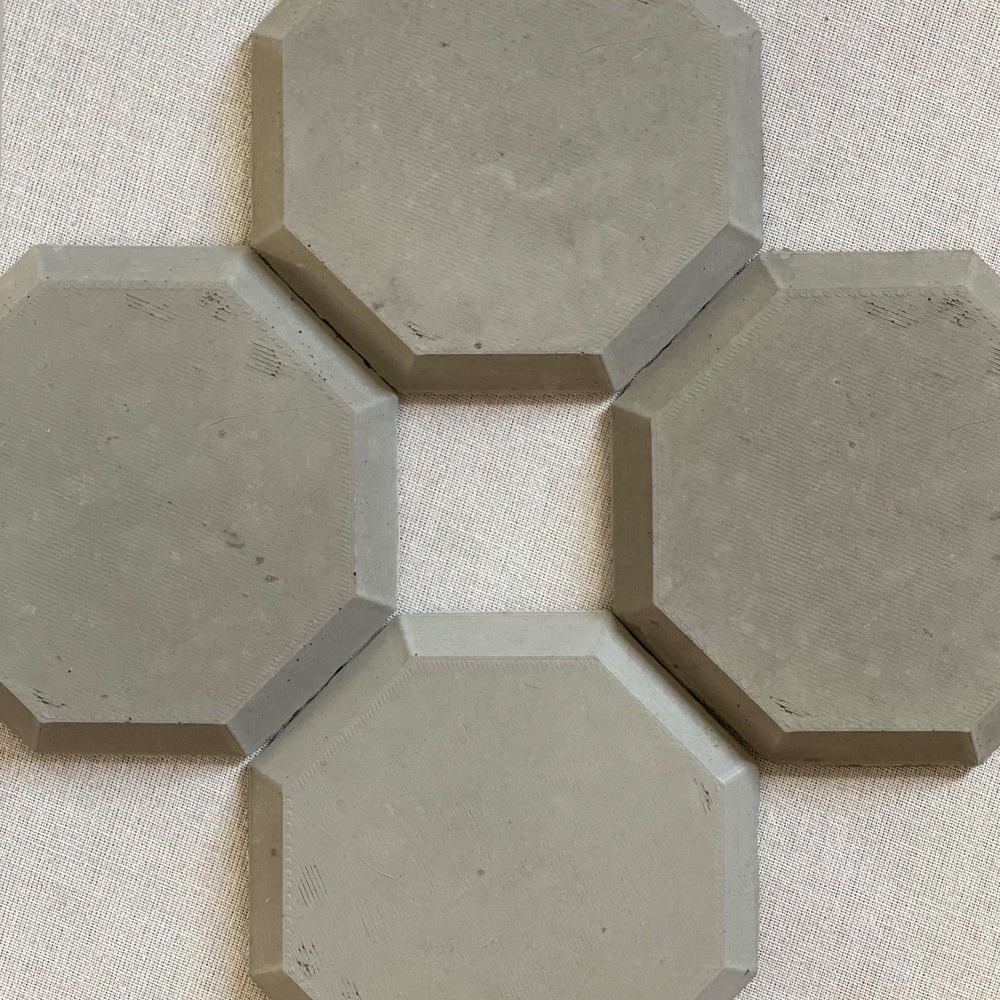 Sekizgen Beton Bardak Altlığı 4'lü Set