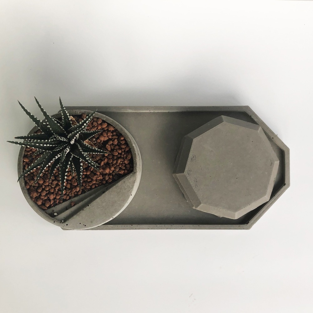 Sekizgen Beton Bardak Altlığı 4'lü Set