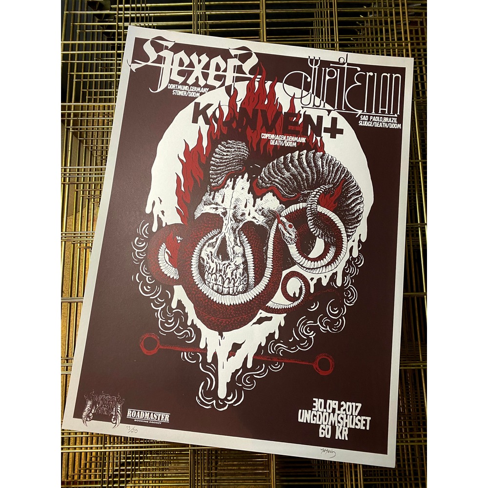 HEXER & JUPITERIAN & CONVENT / DENMARK GIG POSTER