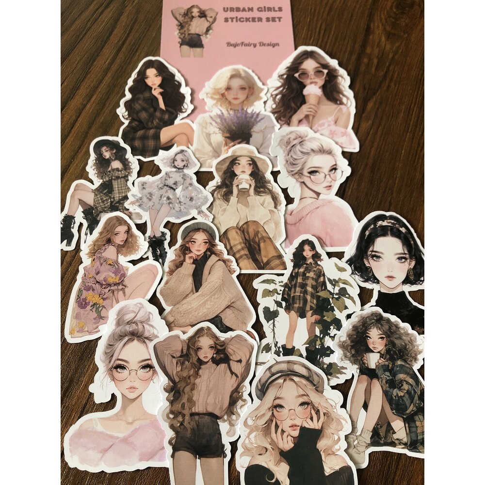 Urban Girls Anime Sticker Seti | Bullet Journal Malzemeleri